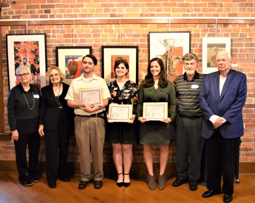 Pictured L to R are:  Pat Durmon (PRA Judge from Norfork, AR), Jo McDougall (Arkansas Poet Laureate from Little Rock), Gabriel Bass (1st Place winner of $500 from Hot Springs Village, AR), Olivia Burnett (2nd Place winner of $300 from Lynchburg, VA), Emma Barnes (3rd Place winner of $200 from Alexander, AR), Dennis Patton (PRA President from Alexander, AR), and Roger Carter (JDC sponsor from Hot Springs, AR).